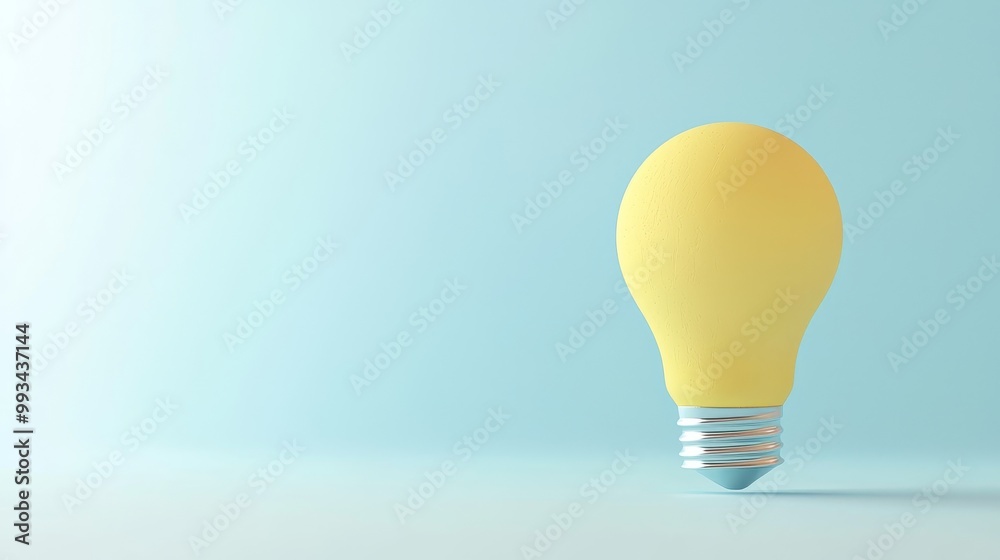 Yellow light bulb icon. 3D render illustration with cilpping mark. Idea, think, business, solution and strategy concept. Yellow light bulb icon. 3D render illustration with cilpping mark. Idea, think, business, solution and strategy concept.