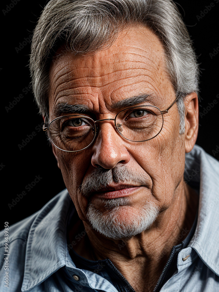 Experienced scientist's weathered face, conveying years of research and groundbreaking discoveries. Experienced scientist's weathered face, conveying years of research and groundbreaking discoveries.