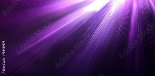 Radiant purple light beams with sparkling particles on dark background Generative AI
