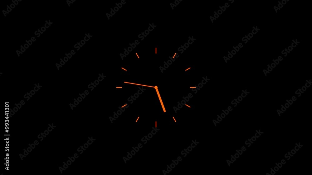 Analog clock spinning animation. Wall clock animation. Time lapse animation of a spinning wall clock