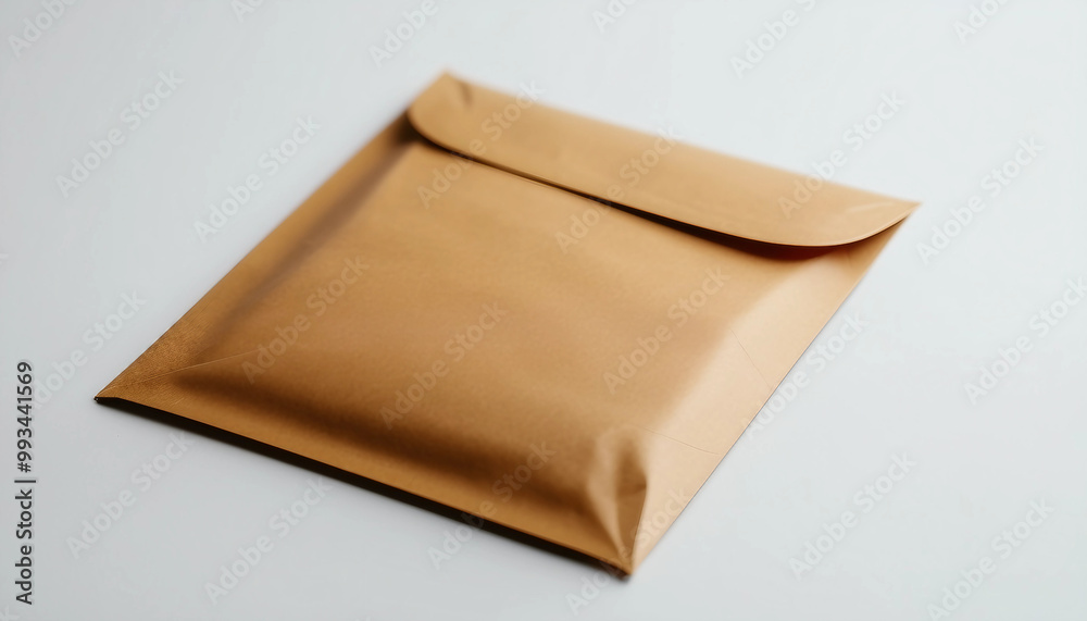 Brown craft paper envelope sealed isolated on a white background with copy space image Brown craft paper envelope sealed isolated on a white background with copy space image