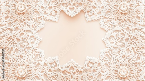 Wallpaper Mural Elegant lace border with a soft pastel background, perfect for invitations or decorative designs. Torontodigital.ca