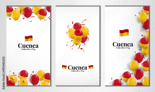 Cuenca Independence Day. Banner set. Vector Illustration.
