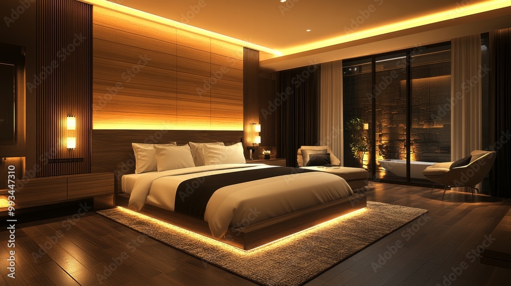 Modern Bedroom Interior. Modern Bedroom Interior.