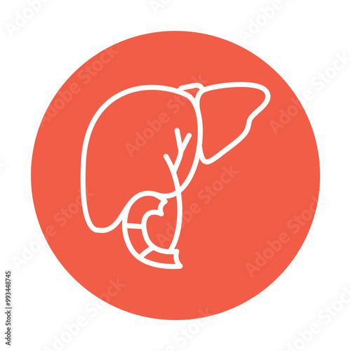 Cholecystectomy black line icon. Operations on the abdominal cavity.