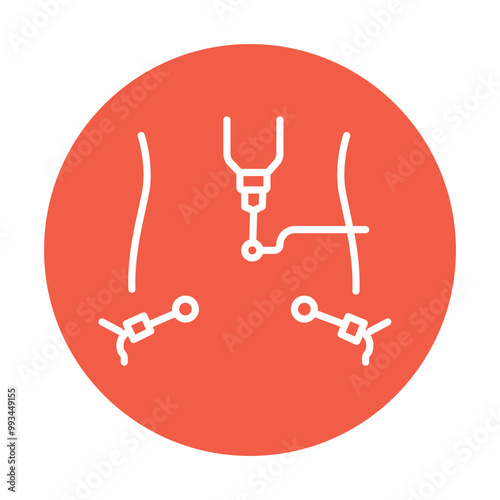 Laparoscopy black line icon. Operations on the abdominal cavity.