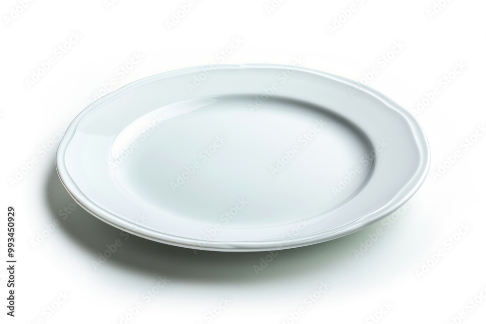 A simple white plate sitting on a white surface