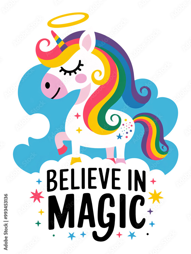 A unicorn with a rainbow mane A unicorn with a rainbow mane