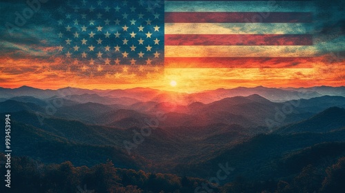 American Sunset Mountains.