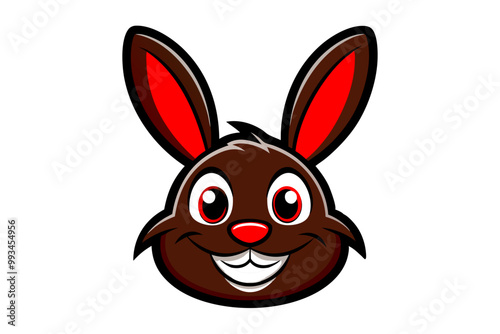 Chocolate Bunny head mascot design vector