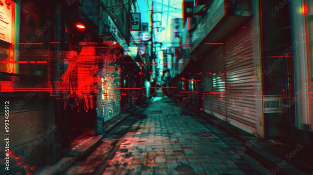 A quiet road with a red traffic signal in the center, suitable for use as a background or to illustrate urban scenes A quiet road with a red traffic signal in the center, suitable for use as a background or to illustrate urban scenes