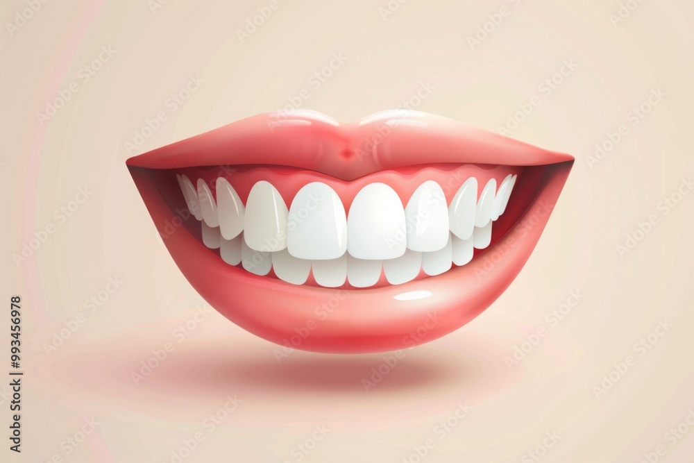 Naklejka premium Portrait of someone with bright white teeth, highlighting the importance of oral hygiene