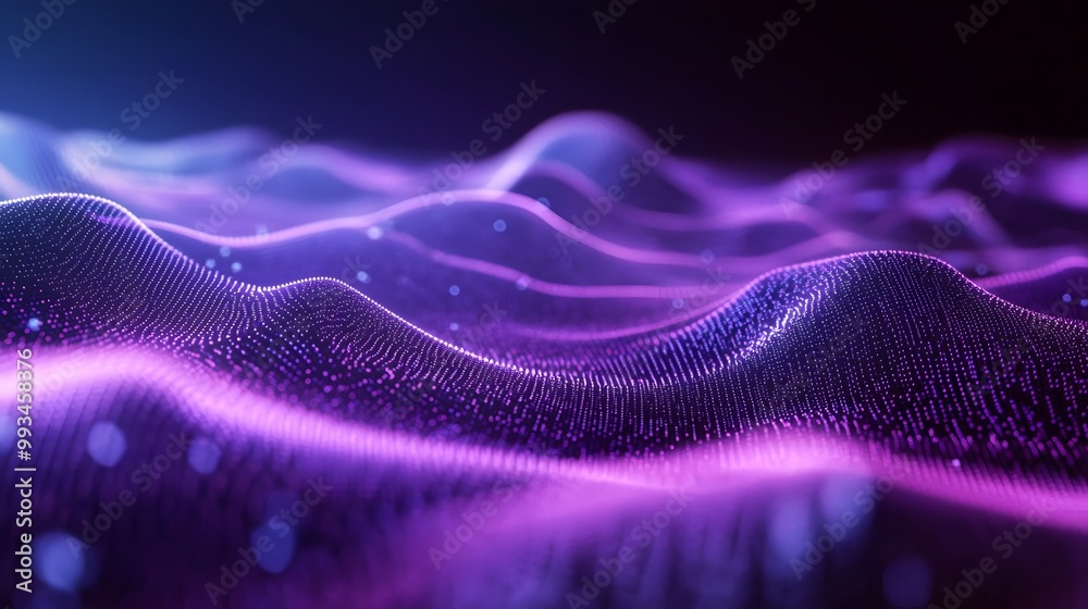 Luminous Digital Matrix: Purple Gradient Waves and Dots Luminous Digital Matrix: Purple Gradient Waves and Dots