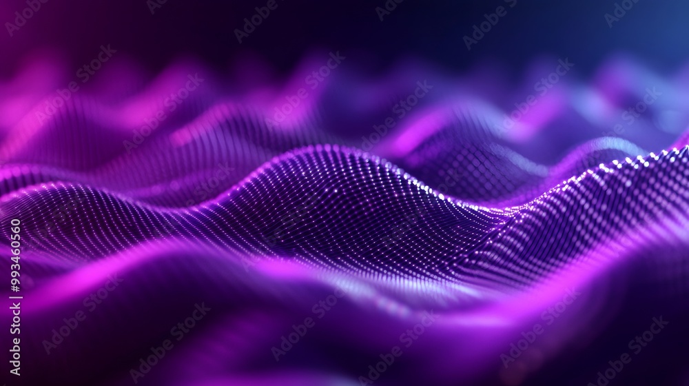 Luminous Digital Matrix: Purple Gradient Waves and Dots Luminous Digital Matrix: Purple Gradient Waves and Dots