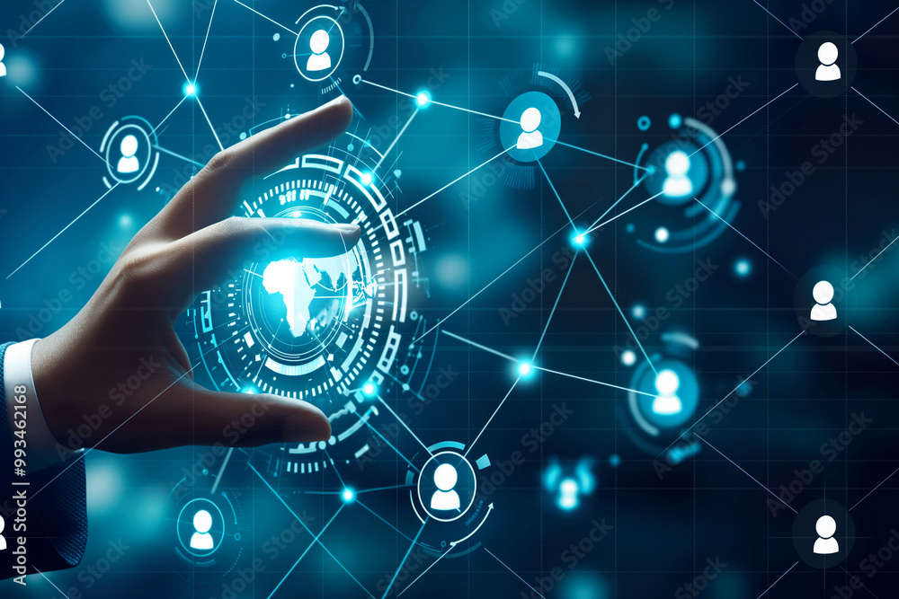 Hand Holding Global Network Concept Hand Holding Global Network Concept