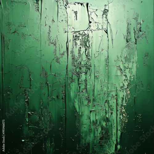 A green monochrome paint canvas filled with the entire painting, with traces of paint brushes, traces in one direction, the paint coating is relatively thick and nothing else.