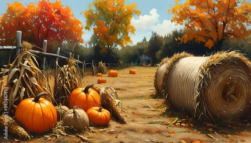 pumpkins in a field