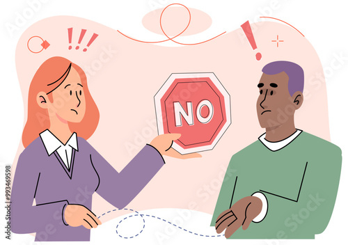 Refuse vector illustration. Negativity can permeate conversation when disagreements are approached with hostility Stopping to consider alternative viewpoints can lead to more fruitful and constructive