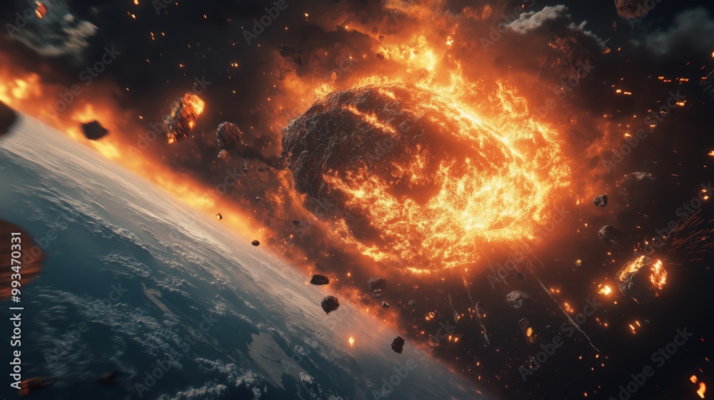 meteor destroying the earth, cinematic meteor destroying the earth, cinematic
