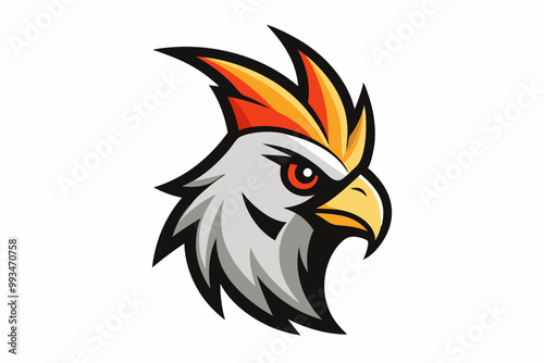 Cockatiel head mascot logo design vector