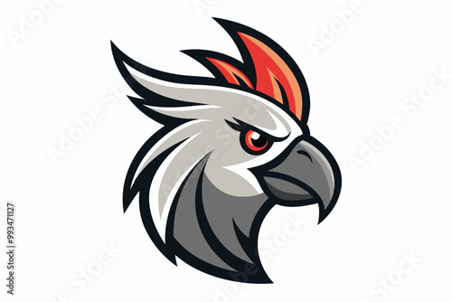 Cockatiel head mascot logo design vector photo