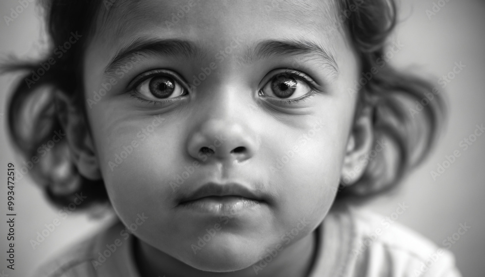 Portrait noir et blanc visage enfant photographie émotion expression pensif intelligent compréhensif. Portrait noir et blanc visage enfant photographie émotion expression pensif intelligent compréhensif.