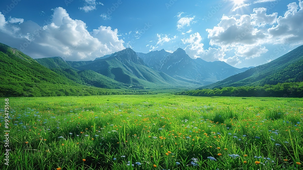 Obraz premium Gorgeous Natural Landscape Scenery Background: A Captivating Visual Feast. Discover the Tranquility and Beauty.