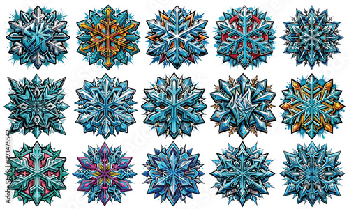 Christmas Snowflakes T-shirt Design, Artistic hand-drawn vector illustration with a winter theme. Isolated on a white background, ideal for festive t-shirts, Christmas decor, and seasonal prints.