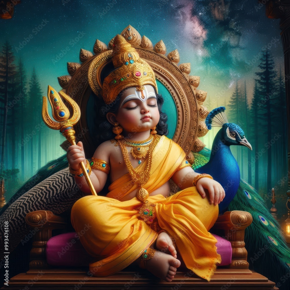 Fototapeta premium Cute Lord Murugan | Lord Kartikeya 