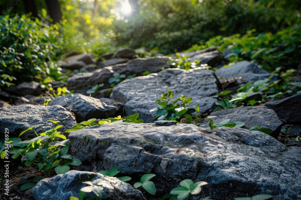 A collection of rocks situated among green grass A collection of rocks situated among green grass