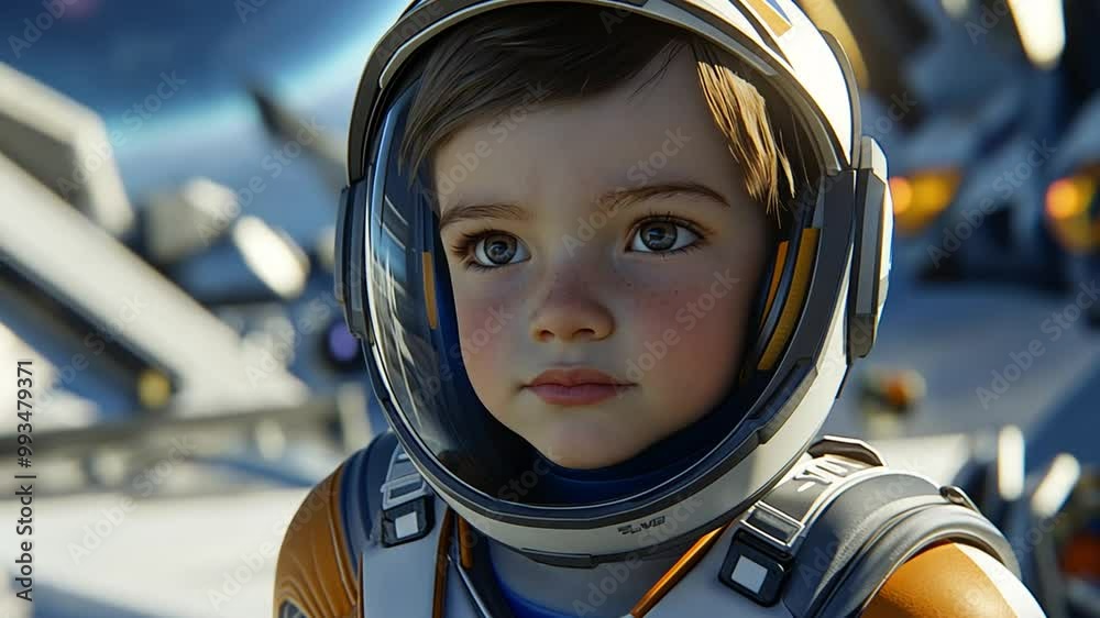 Young Astronaut Explores a Futuristic Spacecraft in Space Generative AI Young Astronaut Explores a Futuristic Spacecraft in Space Generative AI
