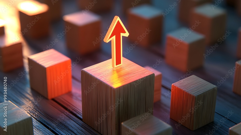 top of wooden blocks with rise up arrows, 3d bar graph chart steps , business growth process, profit, investment, economic improvement concepts. investment, income, trends, inflation, business growth top of wooden blocks with rise up arrows, 3d bar graph chart steps , business growth process, profit, investment, economic improvement concepts. investment, income, trends, inflation, business growth