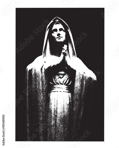Our Lady of Confidence Illustration Virgin Mary Catholic religious vector