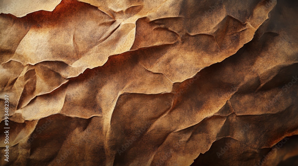 High-resolution crumpled stained paper texture