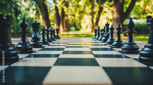 Strategic Chessboard Setup Symbolizing Competition for Game Enthusiasts and Tournaments