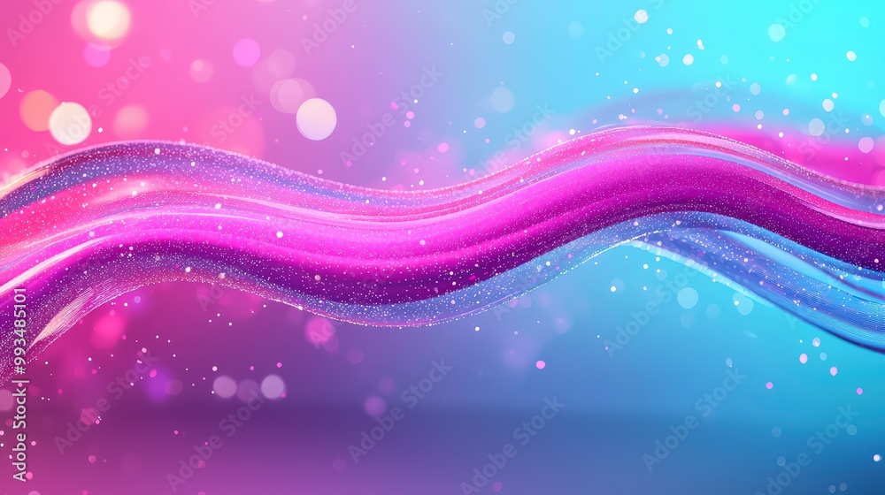 A vibrant abstract background featuring a smooth wave in pink and blue hues, enhanced with sparkling glitter and soft bokeh effects, perfect for creative projects. A vibrant abstract background featuring a smooth wave in pink and blue hues, enhanced with sparkling glitter and soft bokeh effects, perfect for creative projects.