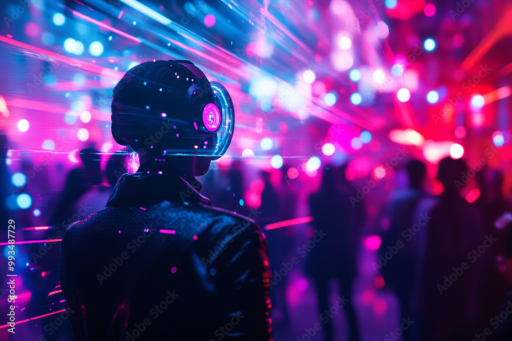 Futuristic New Year's Eve Party with Holograms and Neon Lights Futuristic New Year's Eve Party with Holograms and Neon Lights