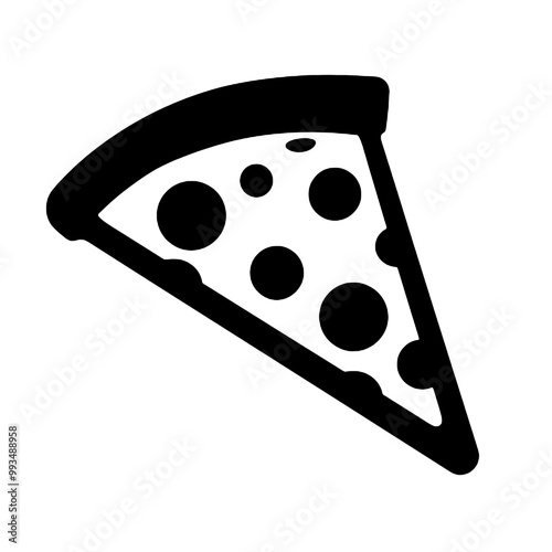 Delicious Pizza Slice Silhouette Vector Illustration Transparent Background