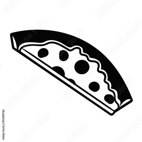 Pizza Slice Icon Silhouette Vector Illustration Transparent Background