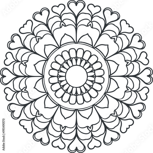 Circular pattern in the form of a mandala