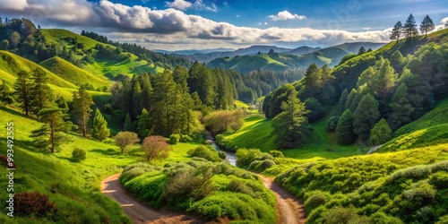 Serene Landscape of Purisima Creek Open Space Preserve with Lush Greenery and Scenic Trails photo