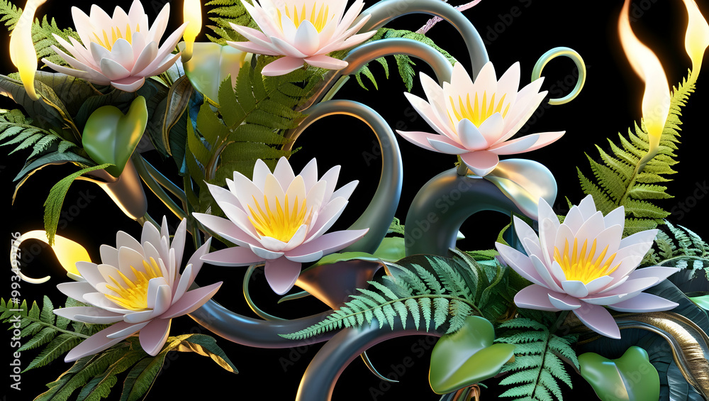 Fototapeta premium white lily flower arrangement