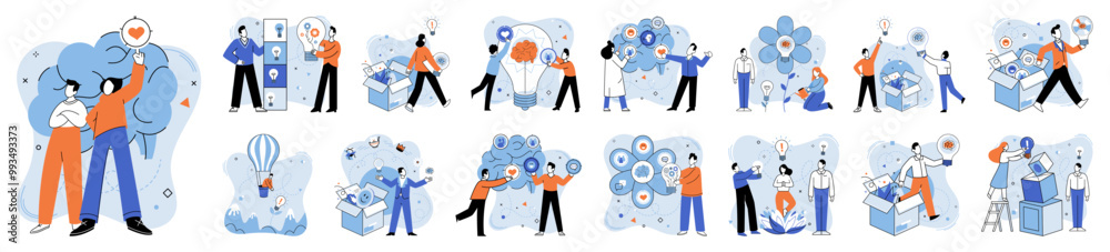 Thinking process vector illustration. Imagination is heartbeat creative mind, driving strategic success Effective problem-solving requires well-crafted plan and creative thinking process Innovation Thinking process vector illustration. Imagination is heartbeat creative mind, driving strategic success Effective problem-solving requires well-crafted plan and creative thinking process Innovation