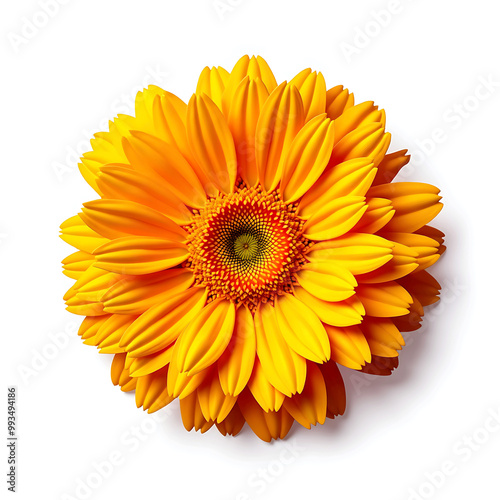 Close-up Watercolor Marigold flower, isolated on a white background, Marigold flower.