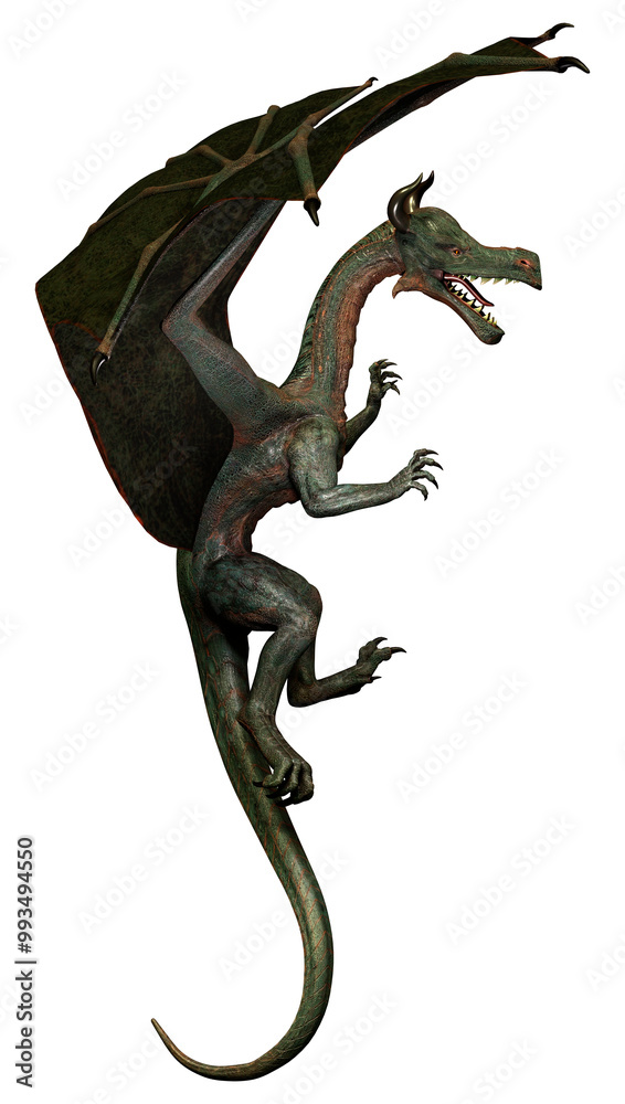 Obraz premium 3D Rendering Fairy Tale Dragon on White