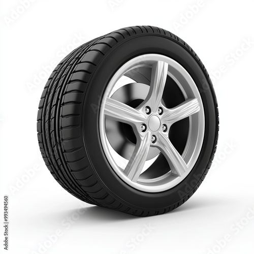 isolated car's wheel