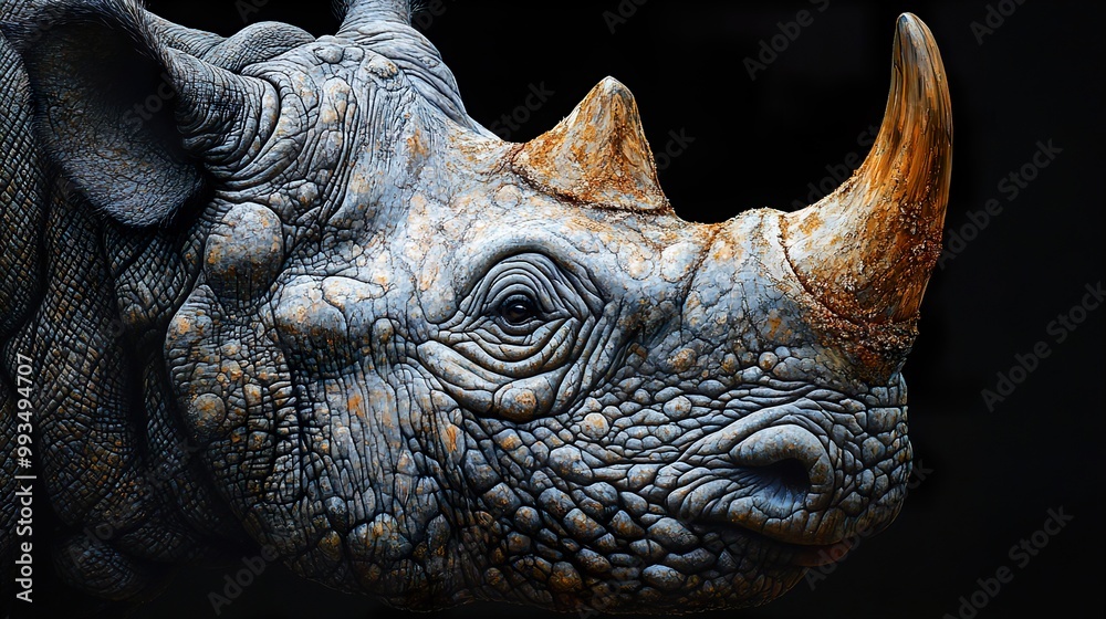 Close-Up Portrait of a Majestic Rhino Close-Up Portrait of a Majestic Rhino