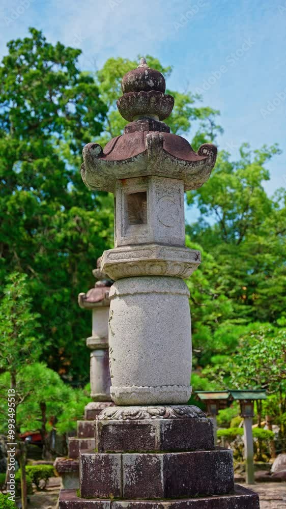 Japanese garden with stone light Japanese garden with stone light