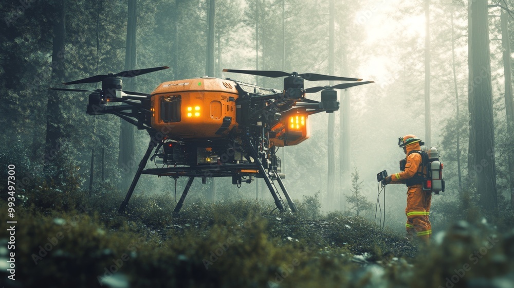 Firefighter Drone Forest. Firefighter Drone Forest.