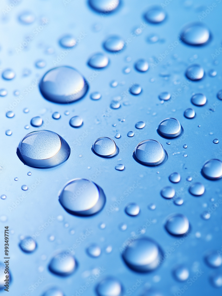 water droplets on blue surface macro photography condensation background water droplets on blue surface macro photography condensation background